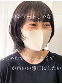耳かけショートカット外ハネフェイスレイヤーカットウルフカット