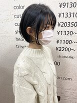 モリオ フロム ロンドン サッポロファクトリー店(morio FROM LONDON)&nbsp;【morio】札幌ボブ　ぱつっと耳かけ黒髪ショートボブ