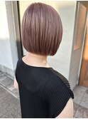 切りっぱなしボブ ぷつっとボブ ソフトピンク 西田