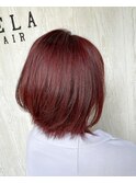 ラズベリーピンク×ワンレングスショートボブ♪【光が丘】