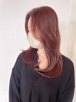 ヘアメイク ミチ 富田店(HAIRMAKE MICHI) 【MICHI 富田店　古作蓮】くびれヘア アプリコットオレンジ 艶髪