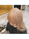 難波美容室　王道人気ホワイトベージュ！　ブリーチダブルカラー