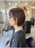 デザインカラーオリーブベージュウェットヘアニュアンスパーマ