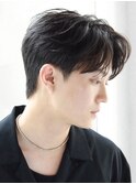 韓国ヘアコンマバング韓国マッシュセンターパートパーマ毛流れ