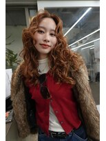 レコ 渋谷(LECO)&nbsp;オレンジブラウンミディアムロング