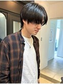 韓国マッシュメンズカットブルーブラックスパイカーショート