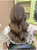 ブリーチなしカラー/髪質改善/ミルクティーベージュ/小顔ヘア