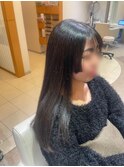 前髪ストレート×姫カットでつくるツヤ髪スタイル