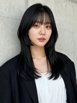 エイチ ウルフカット 大阪梅田(811)&nbsp;レイヤーボブヘアカラーバレイヤージュ50代くるみちゃんヘア