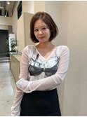 ヘイリーボブ×ブリーチなしブラウン