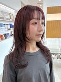 レイヤーカット*ワインレッド
