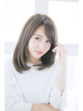 マーブルズ 横浜店(marbles) ミディアム透け感カラーロブ[横浜美容室30代40代50代]