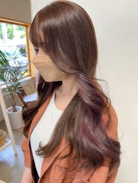 ヘアーデザインサロン スワッグ(Hair design salon SWAG) beige inner sheer pink