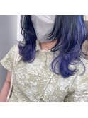 ウルフカット × ブルーラベンダー インナーカラー