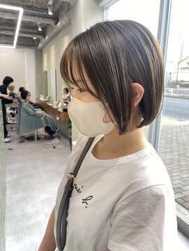 ベンジー 蔵前ii店(benji) 抜け感のあるミニボブ×透明感アッシュベージュ◎蔵前