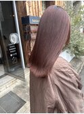 美髪カラー/美髪ストレート/ピンクブラウン
