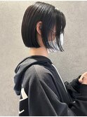 福井 大和田 ボブ 切りっぱなしボブ イヤリングカラー 20代