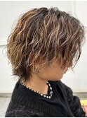 波巻きパーマメンズパーマメンズヘアツーブロックツイストパーマ