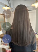 〈Lilly勝田台 佐藤愛〉ブリーチなしWカラー*オリーブベージュ