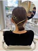 ヘアセット　ヘアアレンジ　カチモリ　パーティーへア　着物ヘア