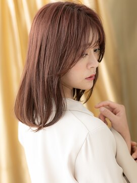 カバーヘア ブリス 北浦和(COVER HAIR bliss) シースルー前髪チェリーブラウンくびれミディY北浦和30代40代