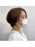 丸みショート/ステップボーンカット/アースカラー 20代30代40代
