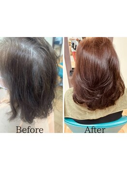 厳選された薬剤でカラーによる頭皮と毛髪へのダメージを最小限に!酵素パワーでダメージ原因も生成抑制☆