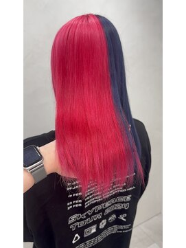 ジゼル(gisele) 【個性派ツートンカラー】レッド×ブルー