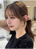 顔まわり/レイヤーロング/韓国ヘア/ベビーピンク/新宿