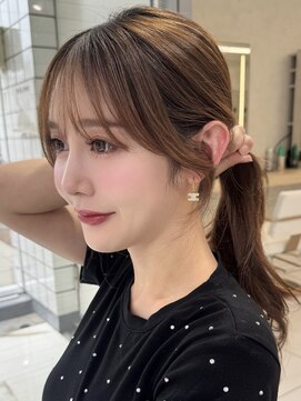 エジョン 幡ヶ谷店(Aejon) 顔まわり/レイヤーロング/韓国ヘア/ベビーピンク/新宿