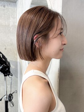 ディルト 代々木上原(DILT) 大人カジュアルベージュブラウン切りっぱなしボブラインボブ