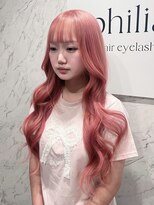 フィーリア 心斎橋堀江店(philia)&nbsp;ブリーチ1～2回ハイトーンピンク×エクステ80本