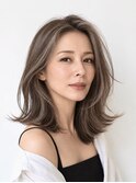 大人ミディアム 白髪ぼかし 脱白髪染めハイライト40代50代60代