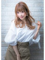 ヘアーアートシフォン 池袋西口店(Hair art chiffon)&nbsp;ミニマムボブモードジグザグバング3Dカラーブルージュオレンジ