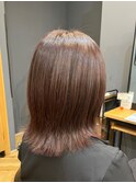 ピンクブラウン×外ハネ