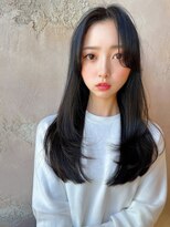 ロンドローズ 名古屋(Lond damaskRose)&nbsp;チョコレート 切りっぱなし イヤリングカラー 韓国ヘア 顔周り