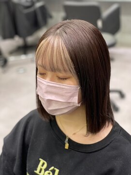 ロア 中目黒(loa) レイヤーロング/グレーベージュ/黒髪/前髪パーマ[中目黒]