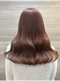 ピンクブラウン/ミディアムヘアアレンジ/韓国カラー