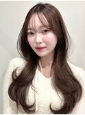 韓国風/レイヤー/小顔/前髪カット/髪質改善/グレージュ/透明感