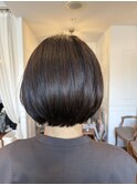 ボブ　丸み　ミニボブ　水素カラー