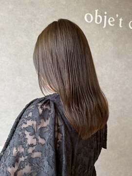 オブジェ シエル(obje't ciel) 【obje't ciel】ロングレイヤー/ブラウンベージュ【佐藤早希】