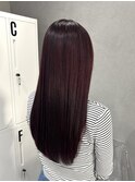 髪質改善カラー/ワインレッド/ボルドーカラー/赤髪/ブリーチなし