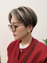 レクタ(recta)&nbsp;大人30代40代白髪ぼかし透け感ハイトーン×丸みショートボブ