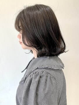 フォーク FOLK 【FOLK】小顔 薄めバング 横髪 　外ハネ ダークグレージュ♪