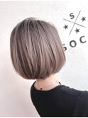 ショートボブ×ラベンダーミルクティー