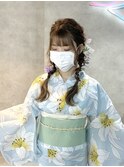 【編み下ろしツインテールと浴衣】札幌美容室