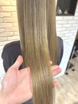 エントランスオブヘアー(ENTRANCE OF HAIR) 艶感ベージュカラー/ハイトーン/全頭ブリーチ/20.30.40.50代