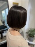 マチルダボブ×パープルブラック白髪ぼかしネイビーグレー代官山