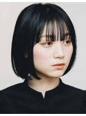 切りっぱなしボブ/ラインボブ/前髪あり
