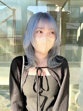 ヲタク(wotaku.) 水色カラーペールブルーハイトーンケアブリーチトリプルカラー